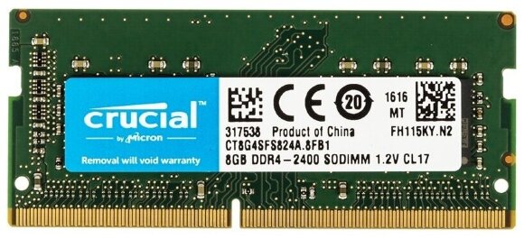 Оперативная память Crucial 8GB DDR4 2400MHz SODIMM 260pin CL17 CT8G4SFS824A