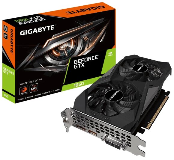 Видеокарта GIGABYTE GeForce GTX 1650 D6 WINDFORCE OC 4G (GV-N1656WF2OC-4GD) (rev. 1.0)