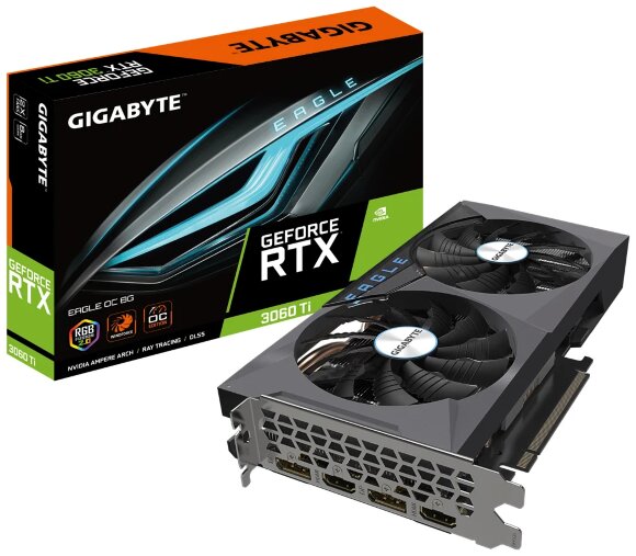 Видеокарта GIGABYTE GeForce RTX 3060 Ti EAGLE OC 8G (rev. 2.0) (GV-N306TEAGLE OC-8GD)