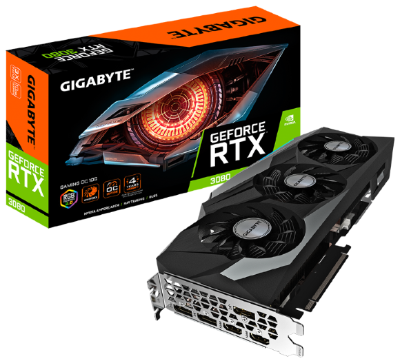 Видеокарта GIGABYTE GeForce RTX 3080 GAMING OC 10G (GV-N3080GAMING OC-10GD rev. 2.0), Retail