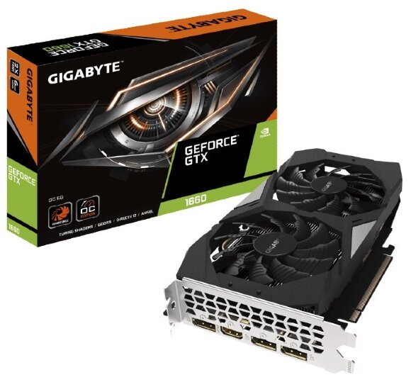 Видеокарта nVidia GeForce GTX1660 Gigabyte PCI-E 6144Mb (GV-N1660OC-6GD)