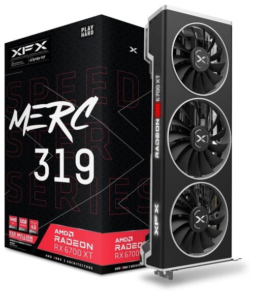 Видеокарта XFX SPEEDSTER MERC 319 AMD Radeon RX 6700 XT BLACK 12GB (RX-67XTYPBDP)