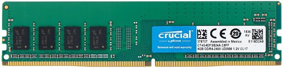 Оперативная память Crucial 4GB DDR4 2400MHz DIMM 288pin CL17 CT4G4DFS824A