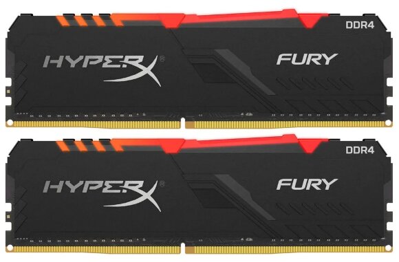 Оперативная память HyperX Fury RGB 32 ГБ (16 ГБ x 2) DDR4 2666 МГц DIMM CL16 HX426C16FB3AK2/32