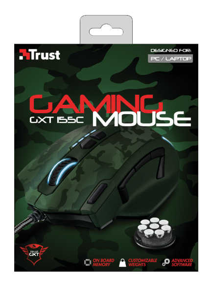 Мышь Trust GXT 155 Gaming Mouse Camouflage Green USB
