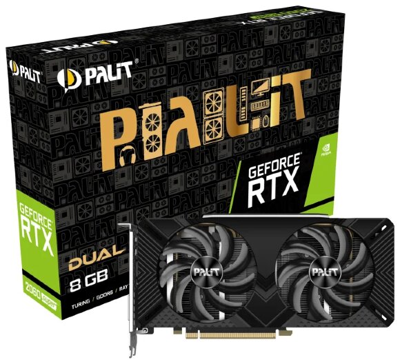 Видеокарта Palit GeForce RTX 2060 SUPER DUAL 8GB (NE6206S018P2-1160A), Retail