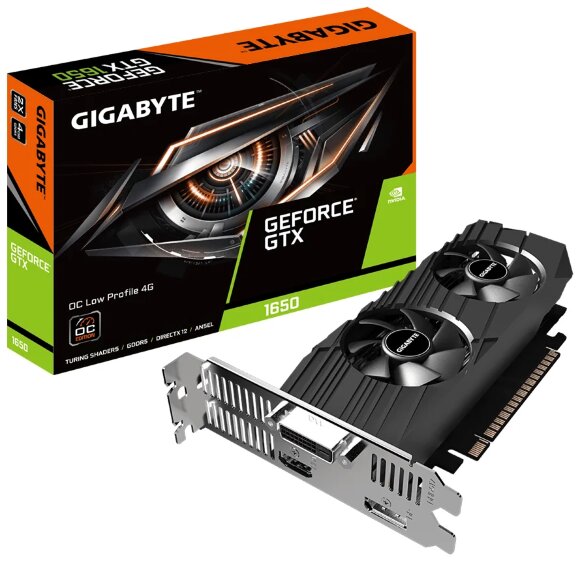 Видеокарта GIGABYTE GeForce GTX 1650 OC Low Profile 4G (GV-N1650OC-4GL), Retail